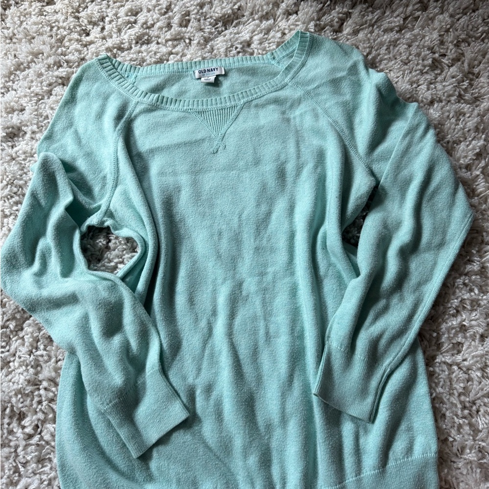 Old Navy mint blue soft Crew Neck Sweater Soft Knit